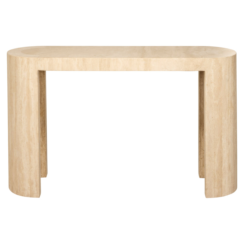 Konsole Alexander Jones Biltmore aus Travertin & Eisen, beige