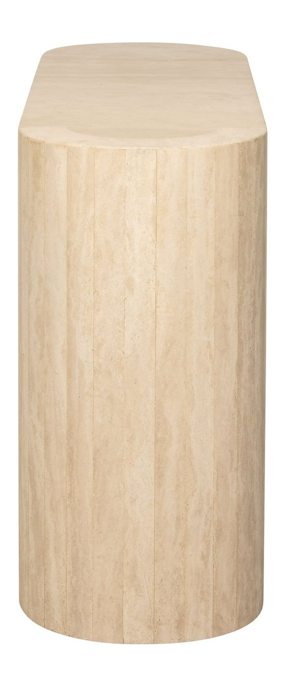 Konsole Alexander Jones Biltmore aus Travertin & Eisen, beige