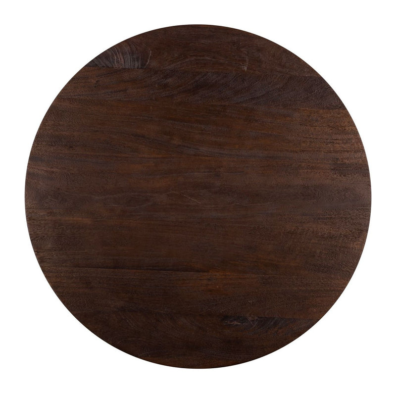 Bistro-Tisch Willow rund Ø80 cm, dunkelbraun, massives Mangoholz