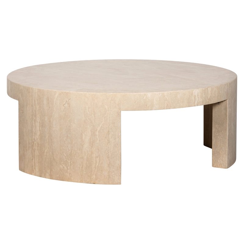 Couchtisch Alexander Jones Biltmore rund, Travertin beige, Ø100 cm