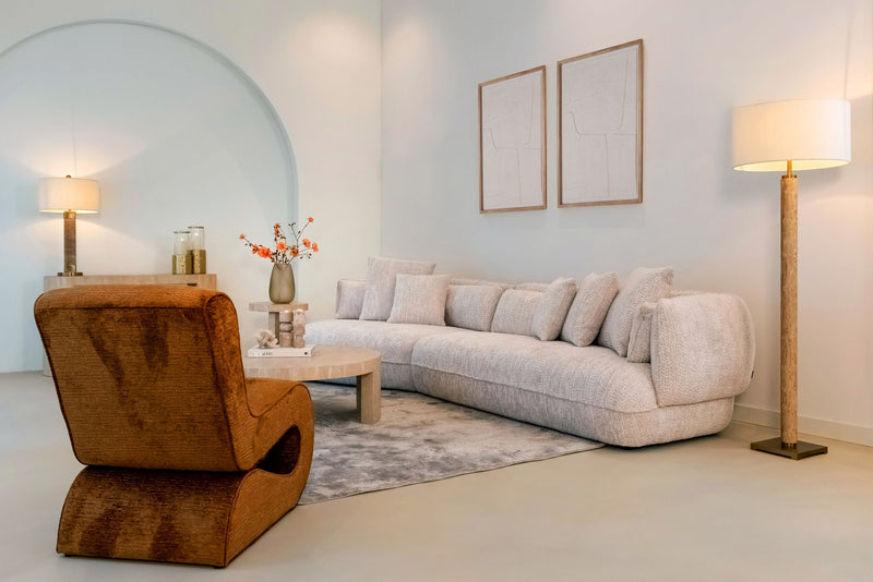 Couchtisch Alexander Jones Biltmore rund, Travertin beige, Ø100 cm