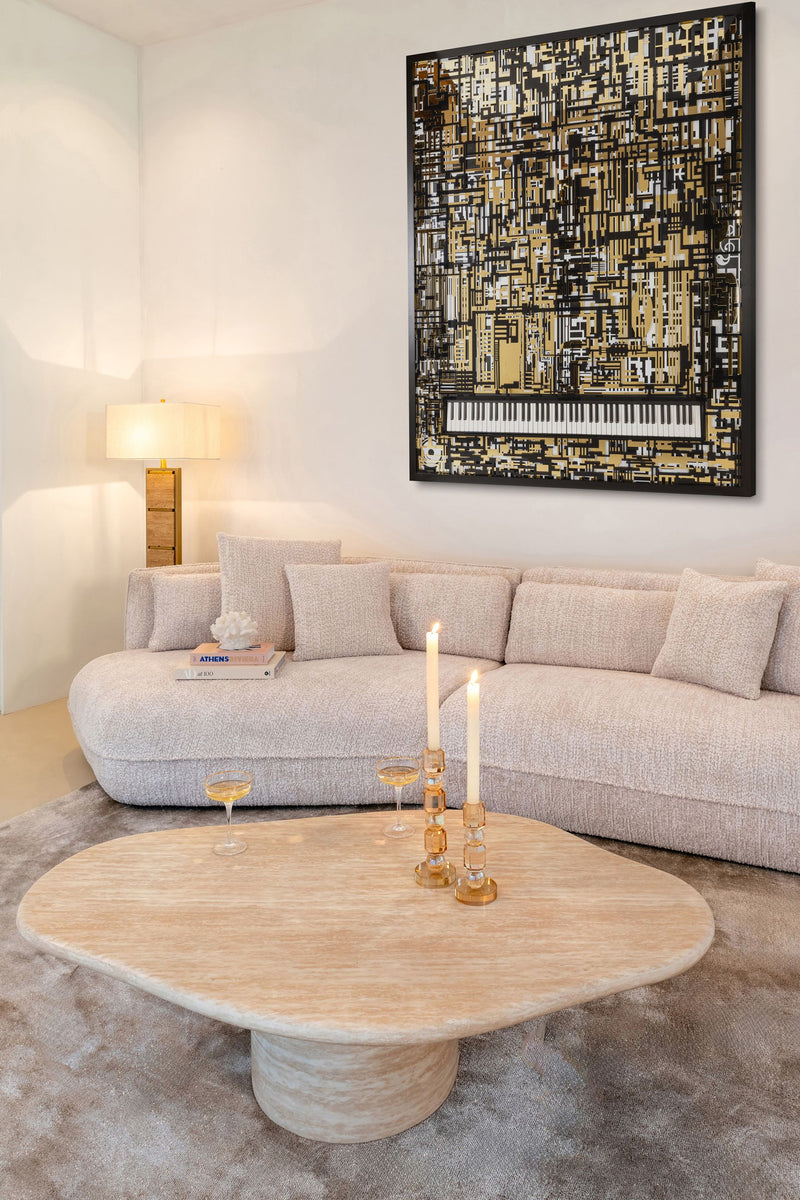 Richmond Couchtisch Fictus 130 cm Beige Faux-Travertin-Optik