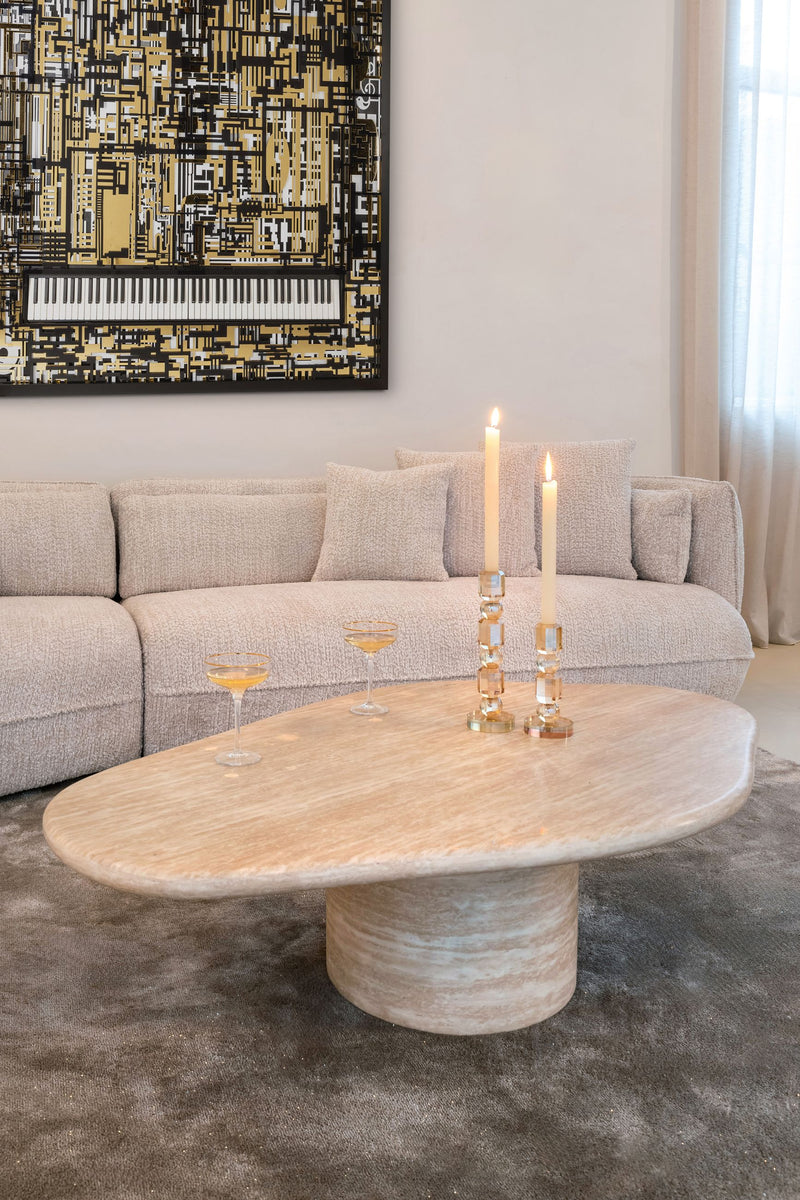 Richmond Couchtisch Fictus 130 cm Beige Faux-Travertin-Optik