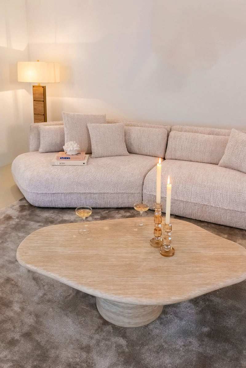 Richmond Couchtisch Fictus 130 cm Beige Faux-Travertin-Optik