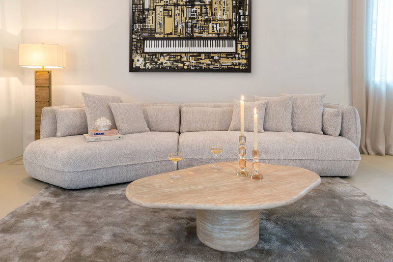 Richmond Couchtisch Fictus 130 cm Beige Faux-Travertin-Optik