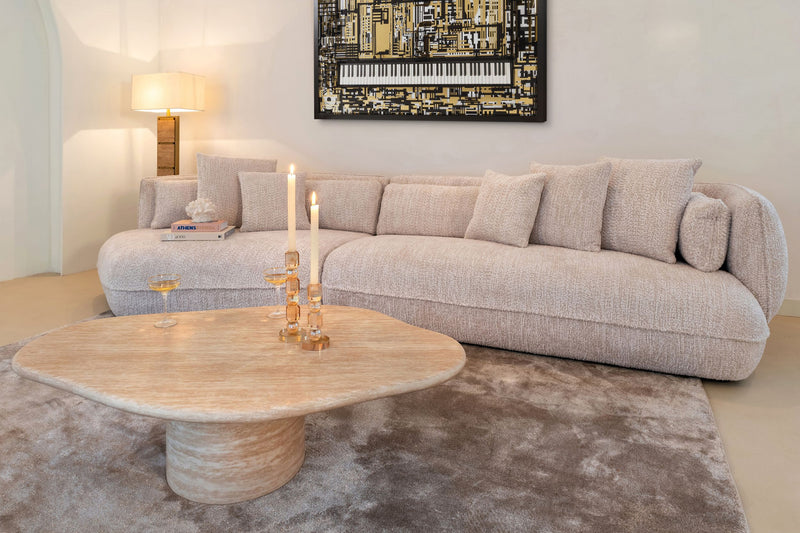 Richmond Couchtisch Fictus 130 cm Beige Faux-Travertin-Optik