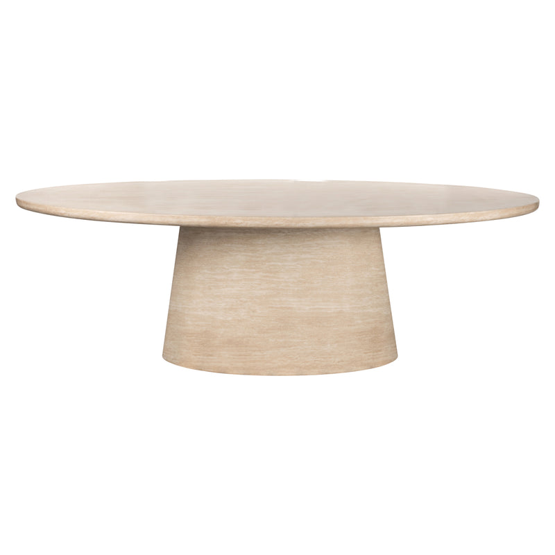 Esstisch Fictus 240 cm beige – Faux-Travertin-Optik, Eisengestell