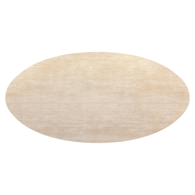 Esstisch Fictus 240 cm beige – Faux-Travertin-Optik, Eisengestell