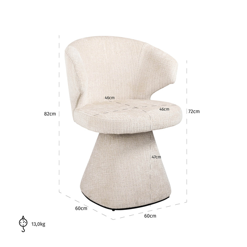 Esszimmerstuhl Gatsbi Niagara Beige, Metallgestell, Chenille