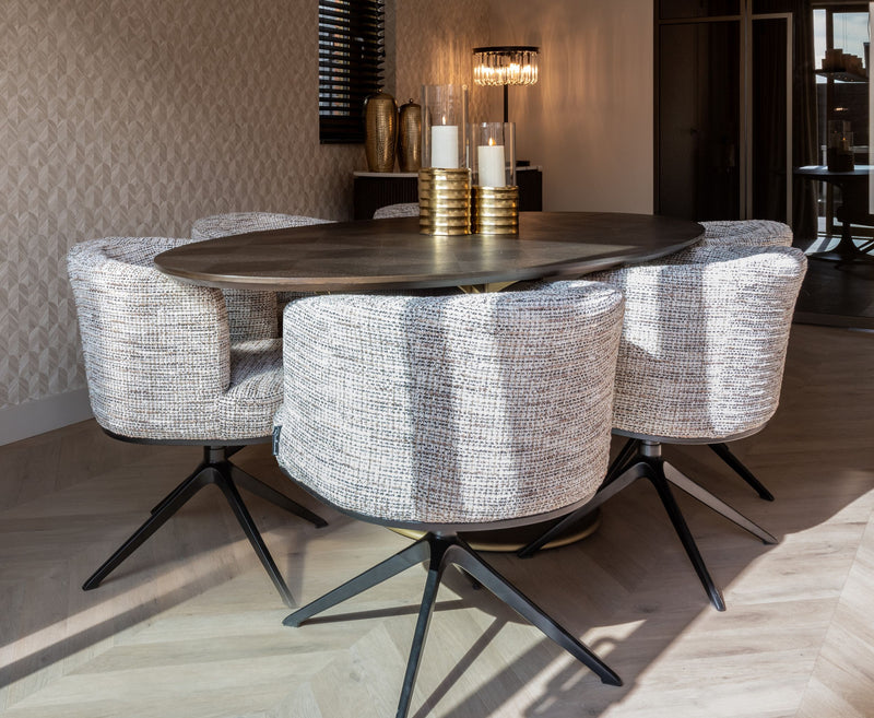 Esszimmerstuhl Cheyenne Drehstuhl Trendy Nature mit Aluminiumgestell