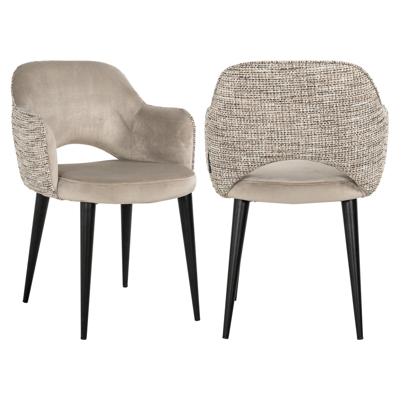 Esszimmerstuhl Giovanna Samtvelours trendy nature mit Metallgestell