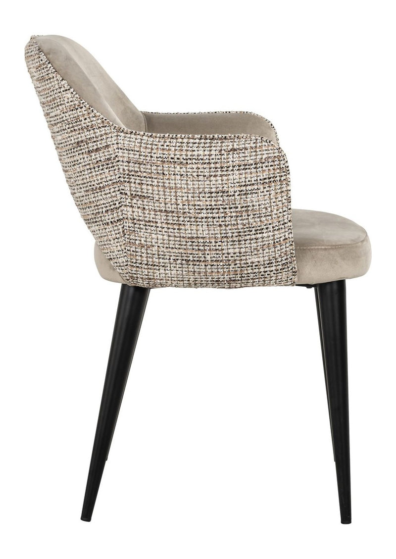 Esszimmerstuhl Giovanna Samtvelours trendy nature mit Metallgestell