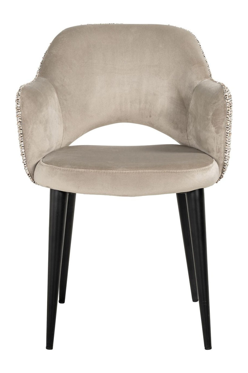Esszimmerstuhl Giovanna Samtvelours trendy nature mit Metallgestell
