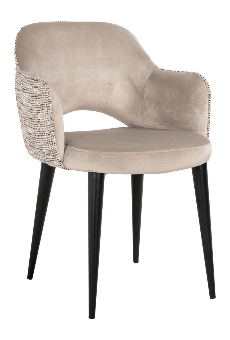 Esszimmerstuhl Giovanna Samtvelours trendy nature mit Metallgestell