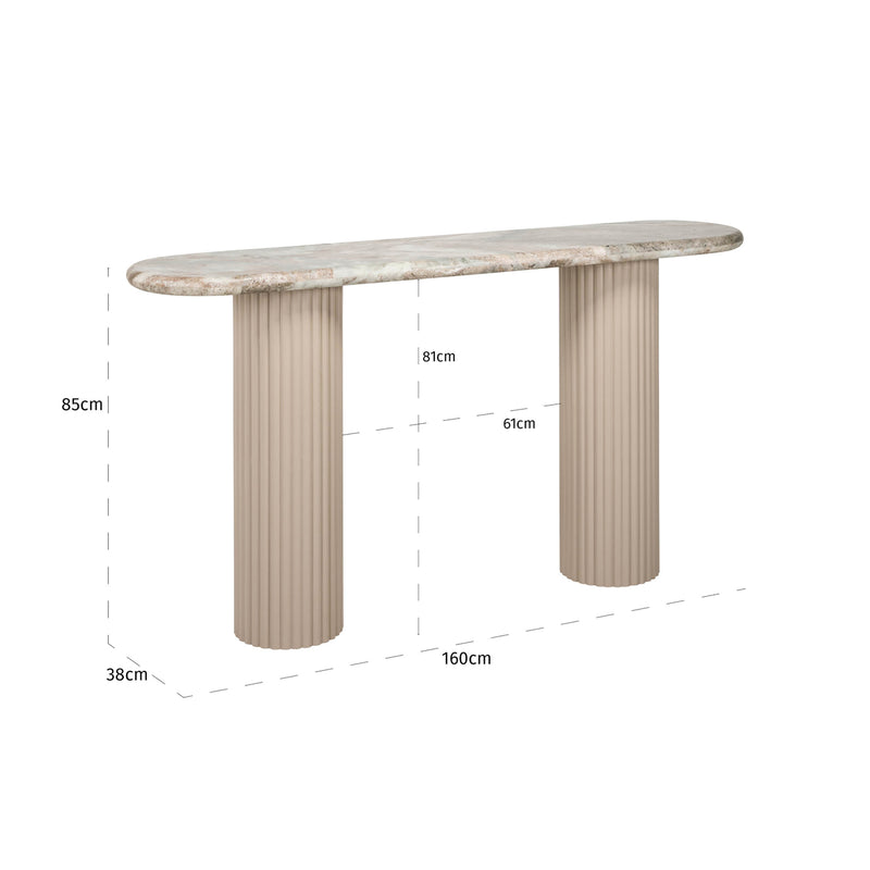 Richmond Konsole Coronel Blush Beige mit Marmor-Optik – 160 cm