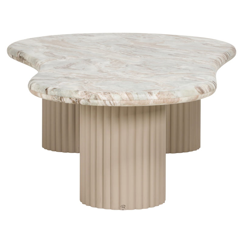 Couchtisch Coronel Blush beige mit Toronto-Marmorplatte, 150x80 cm