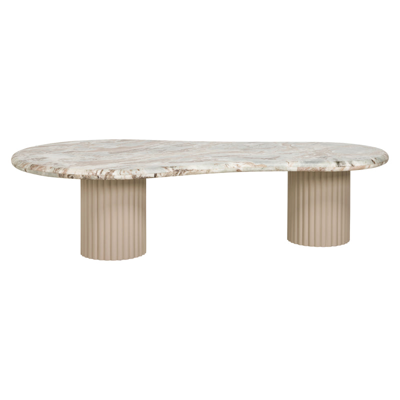 Couchtisch Coronel Blush beige mit Toronto-Marmorplatte, 150x80 cm