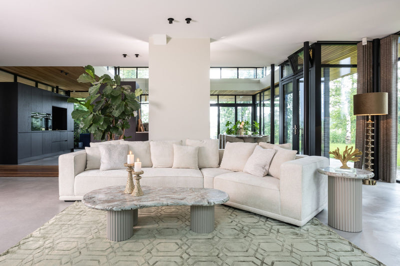Couchtisch Coronel Blush beige mit Toronto-Marmorplatte, 150x80 cm