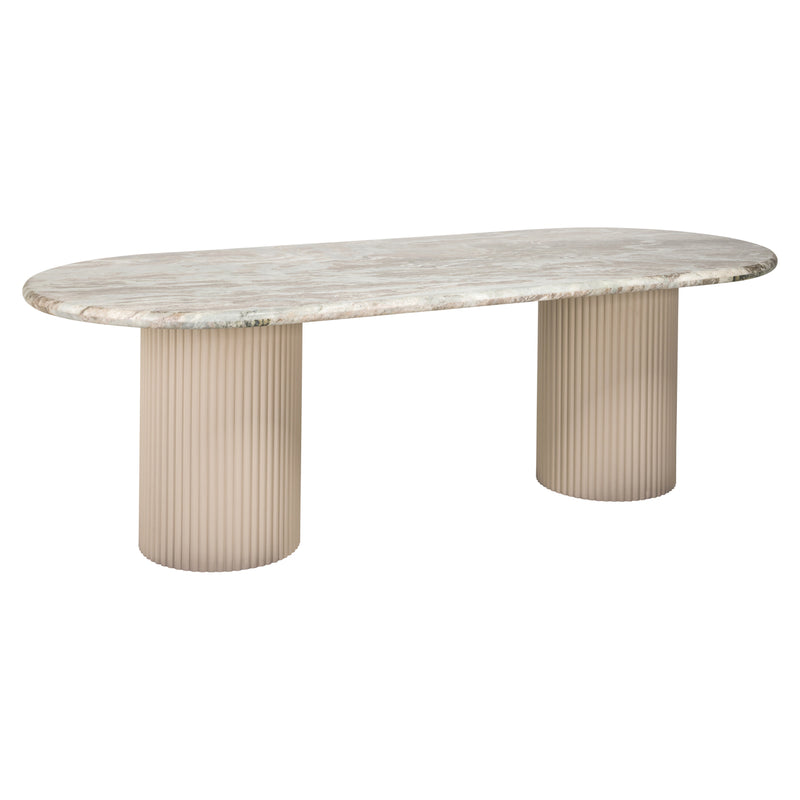 Esstisch Coronel 240 cm Blush Beige mit Toronto-Marmorplatte, Richmond