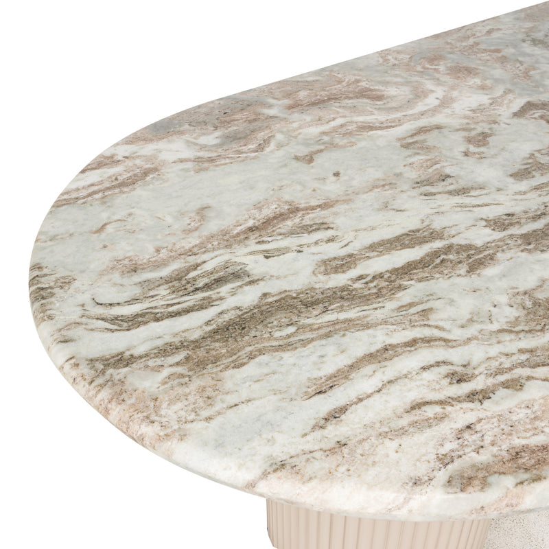 Esstisch Coronel 240 cm Blush Beige mit Toronto-Marmorplatte, Richmond