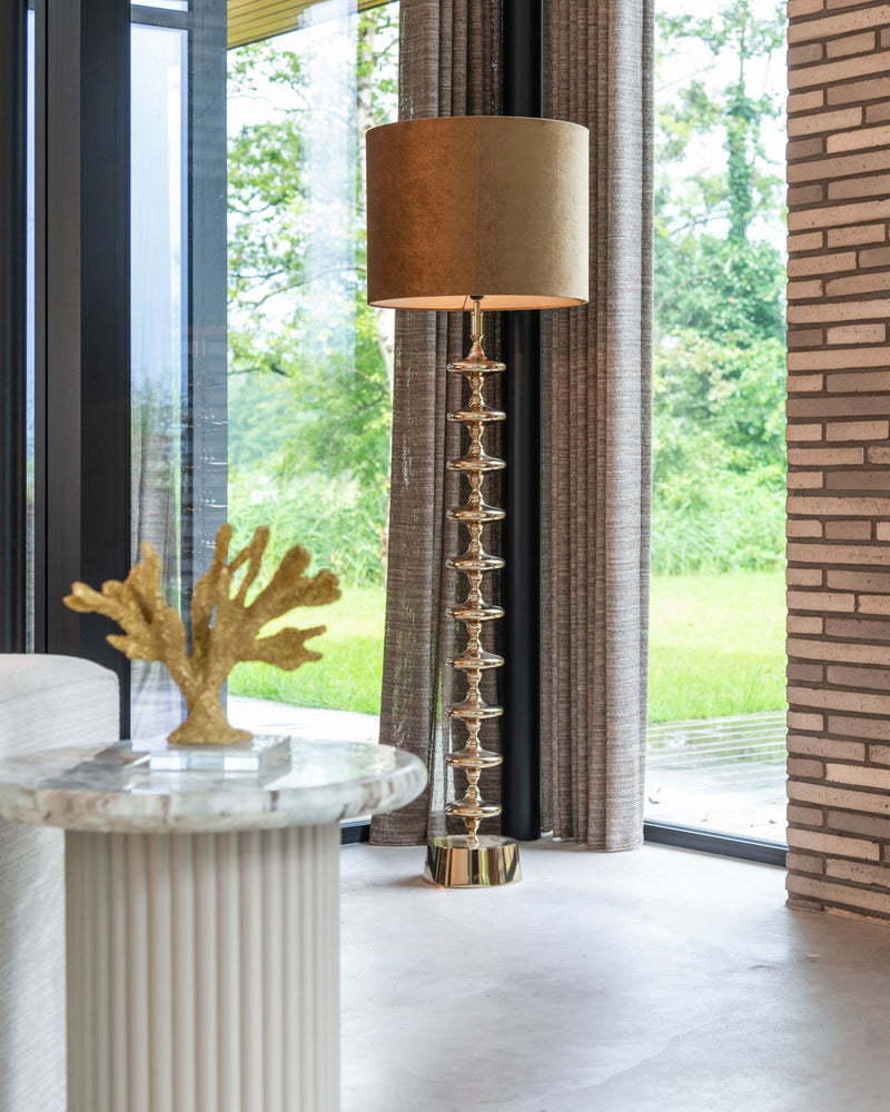 Beistelltisch Coronel in Blush Beige mit Toronto-Marmor – Richmond