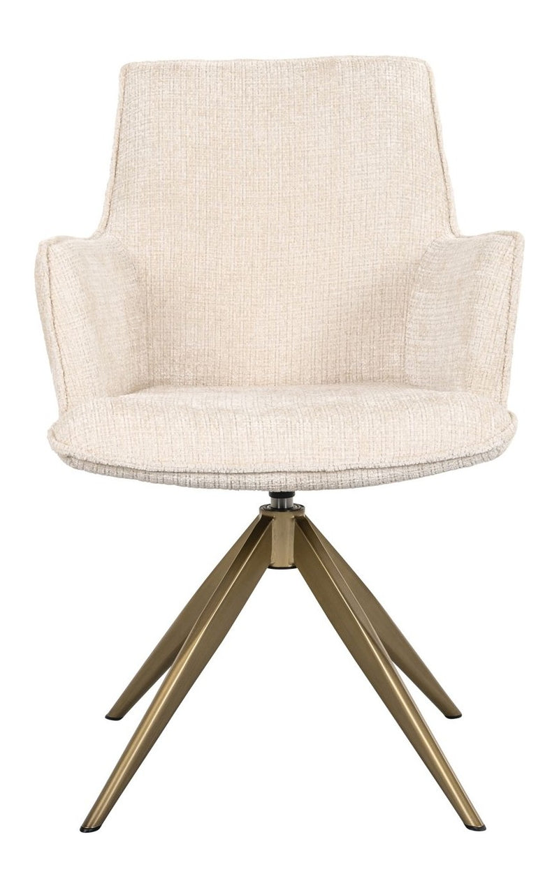 Esszimmerstuhl Dakota Niagara Beige mit Armlehne & Drehfunktion