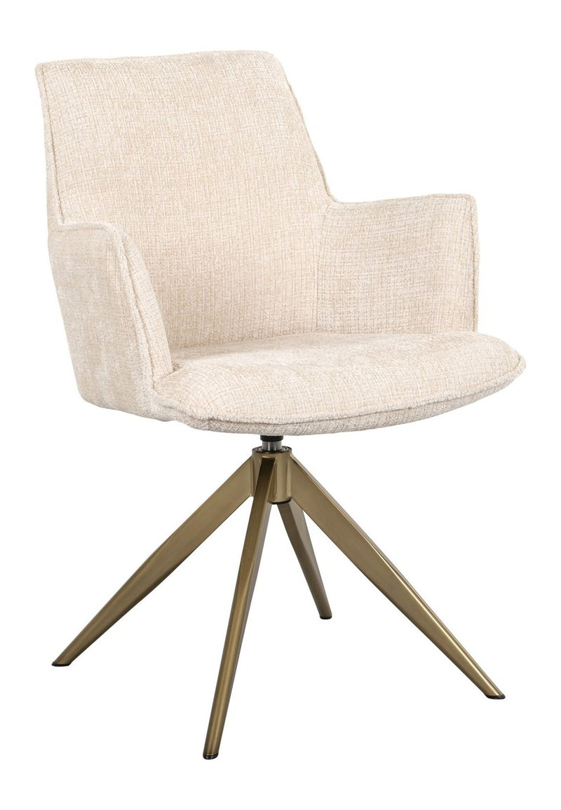 Esszimmerstuhl Dakota Niagara Beige mit Armlehne & Drehfunktion