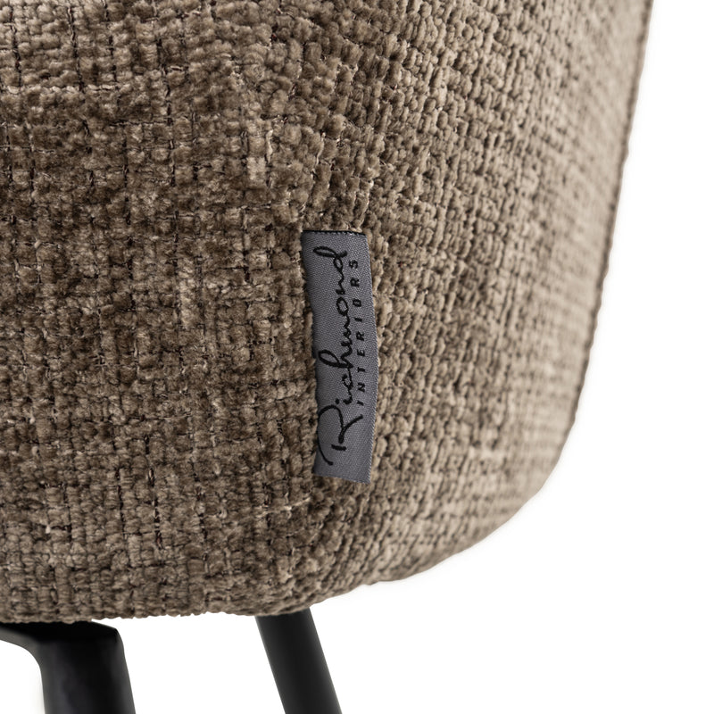 Barhocker Linsey Niagara Stone im 2er-Set, drehbar mit Chenille-Bezug