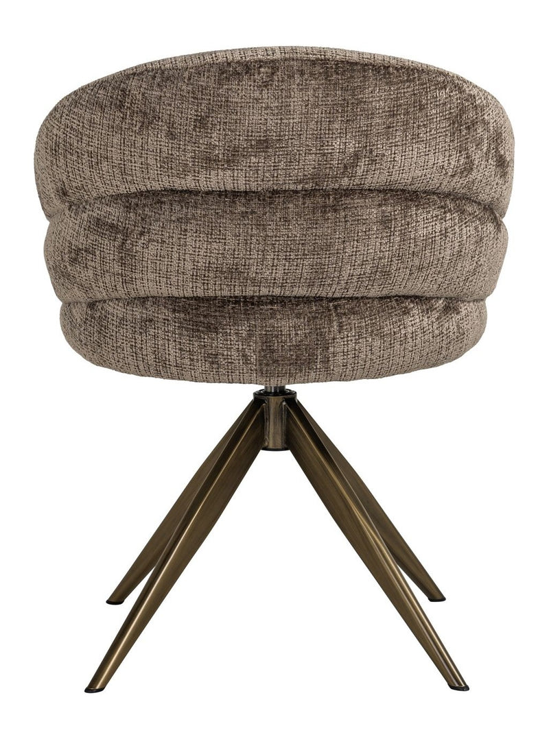 Esszimmerstuhl Zendaya Niagara Stone – Drehstuhl mit Chenille-Bezug
