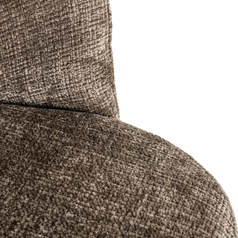 Esszimmerstuhl Zendaya Niagara Stone – Drehstuhl mit Chenille-Bezug