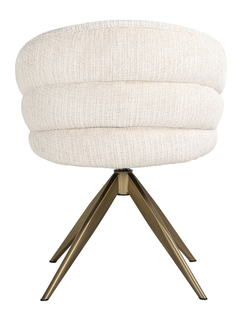 Esszimmerstuhl Zendaya in Niagara Beige – drehbar, Chenille-Bezug