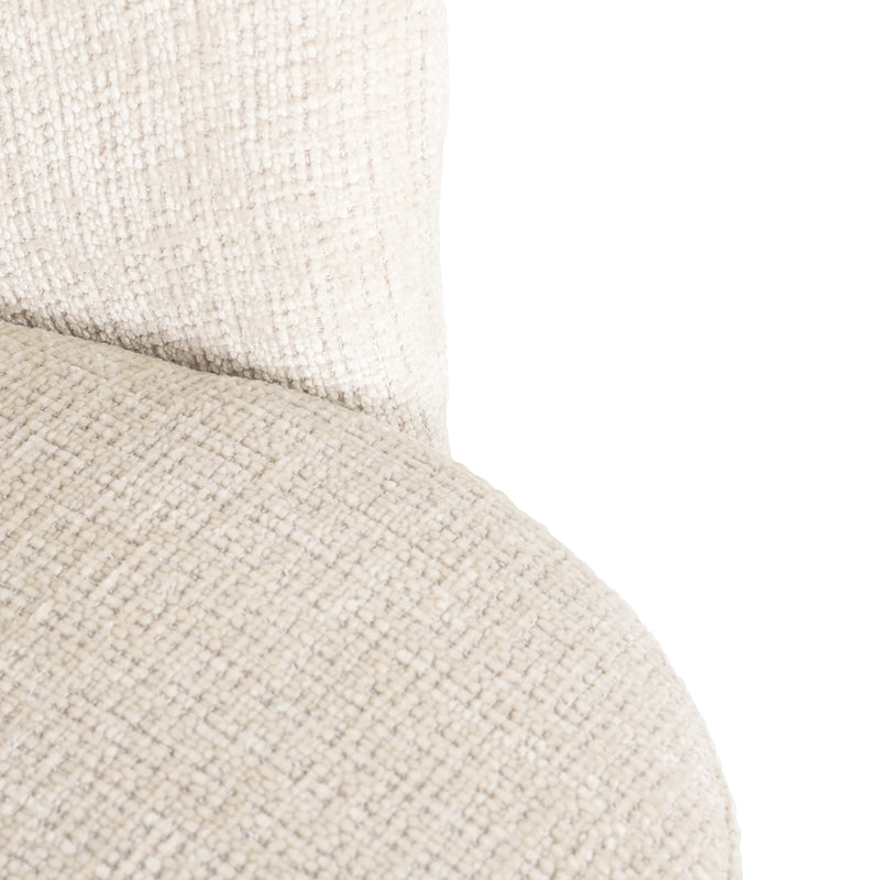 Esszimmerstuhl Zendaya in Niagara Beige – drehbar, Chenille-Bezug