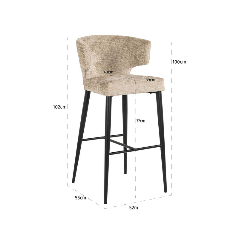 Barhocker Taylor Desert Fusion – schwer entflammbar, Metallgestell
