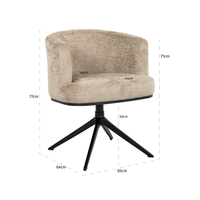 Esszimmerstuhl Cheyenne desert fusion mit Drehfunktion, beige