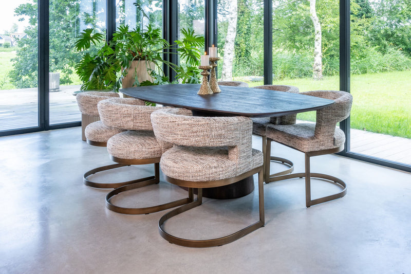 Esszimmerstuhl Ellis Richmond in Trendy Nature mit Goldgestell
