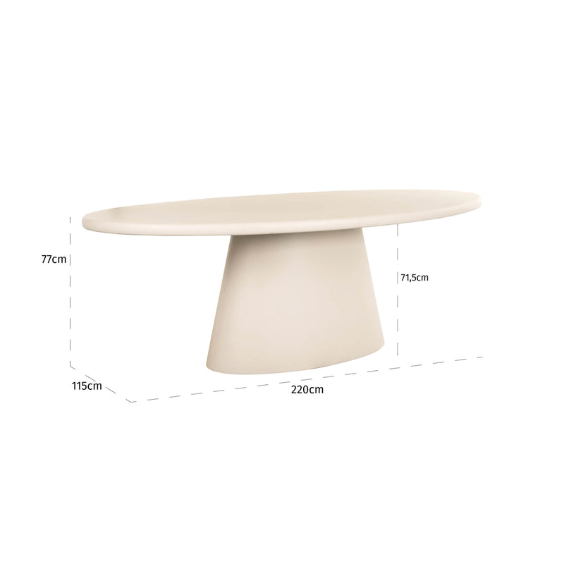 Esstisch Clayton 220 cm beige – MDF mit Eco-Plaster-Finish