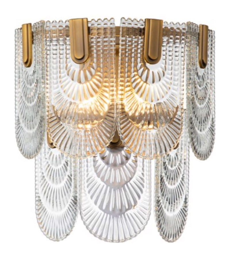 Richmond Wandlampe Sem gold – elegante Wandleuchte mit Glasschirm