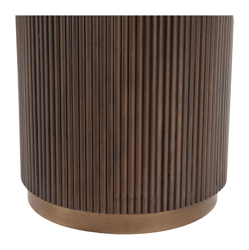 Esstisch Mayfield rund 120 cm, Marmor & Mangoholz, Messing-Details