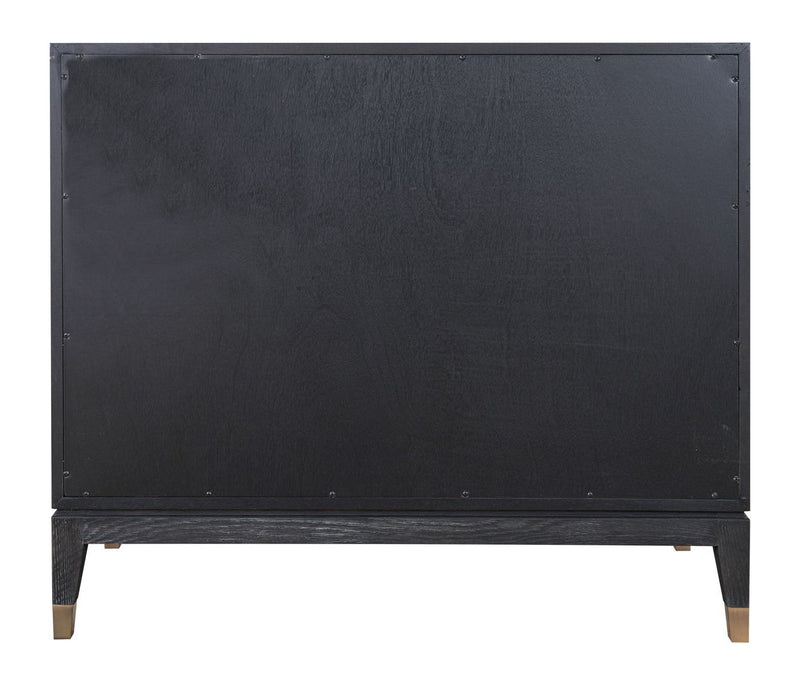 Sideboard Bloomville Brass Shagreen – Eiche & PU-Leder, 2-türig