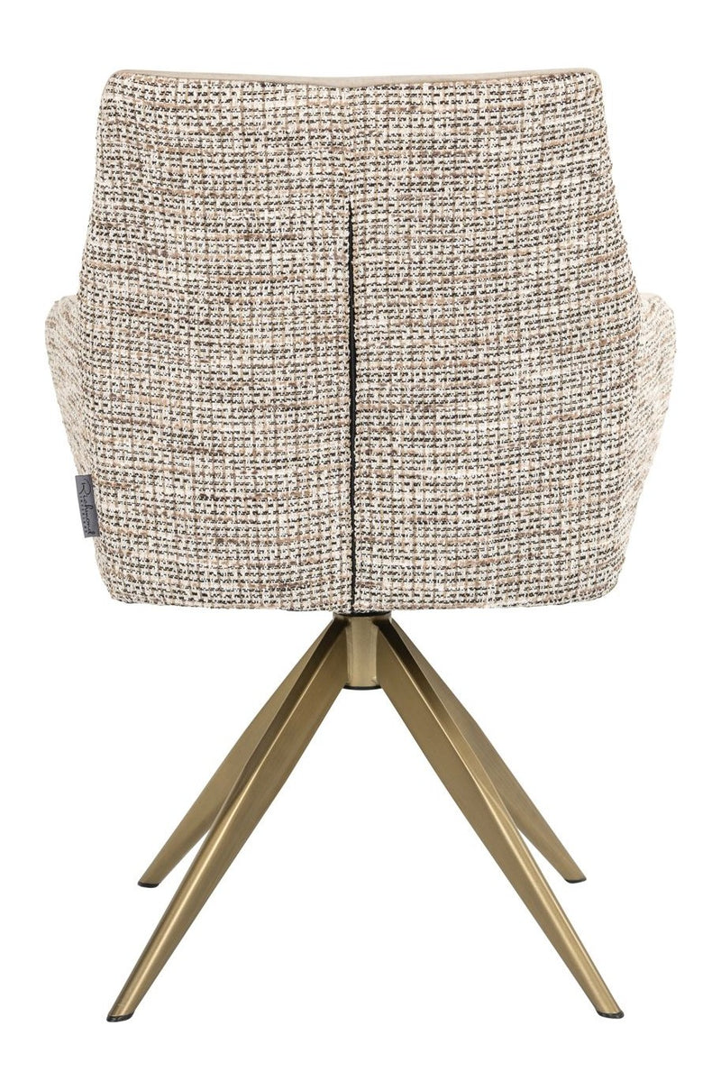 Esszimmerstuhl Lisonne Drehstuhl trendy nature mit goldenem Metallfuß