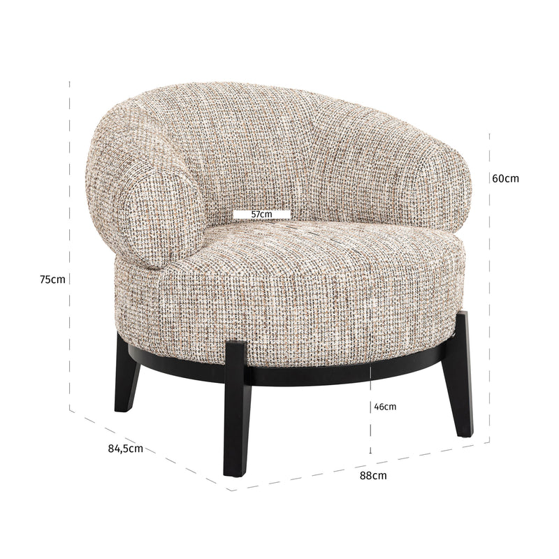 Lounge Stuhl Montana trendy nature – gemütlicher Sessel mit Holzbeinen