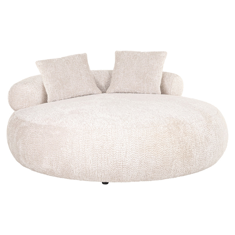Sofa Tivola lovely cream – rundes Loungesofa mit Polyesterbezug