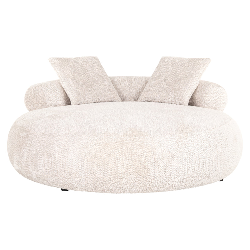 Sofa Tivola lovely cream – rundes Loungesofa mit Polyesterbezug
