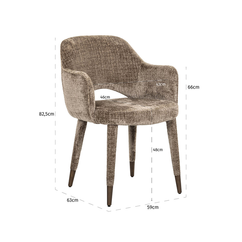 Esszimmerstuhl Donnatella niagara stone – Chenille, flammhemmend