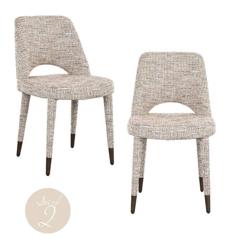 Esszimmerstuhl Cecilia im 2er-Set, trendy nature, Chenille-Bezug