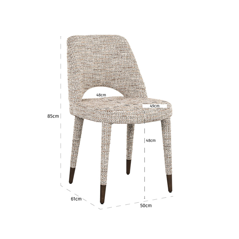 Esszimmerstuhl Cecilia im 2er-Set, trendy nature, Chenille-Bezug