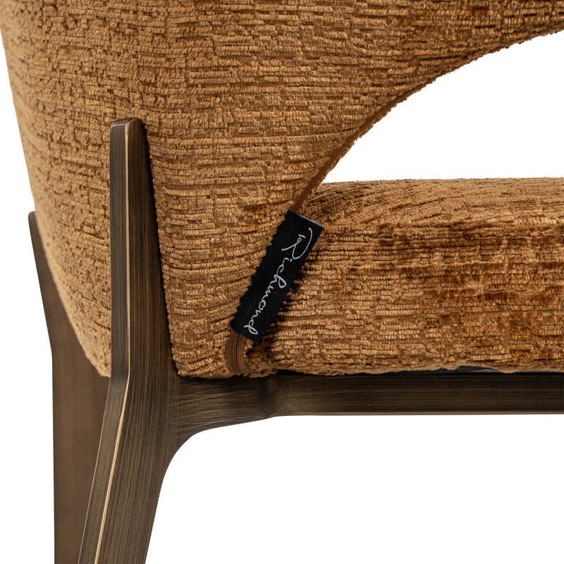 Esszimmerstuhl Kenzi cognac fusion mit Polsterbezug und Metallbeinen
