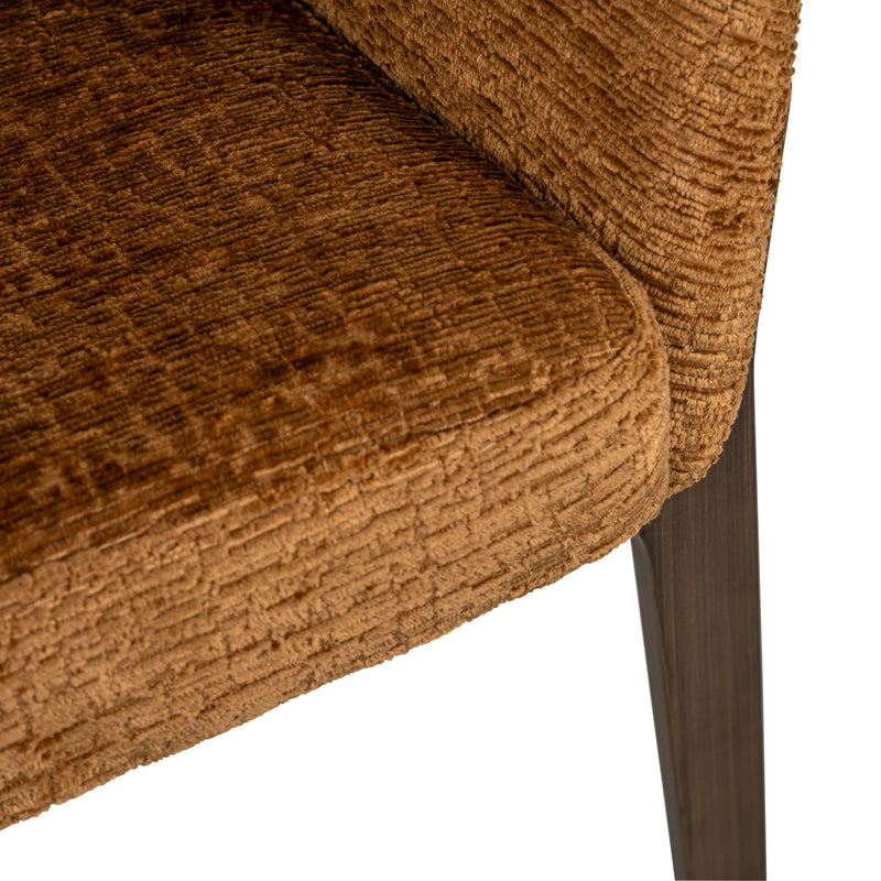 Esszimmerstuhl Kenzi cognac fusion mit Polsterbezug und Metallbeinen