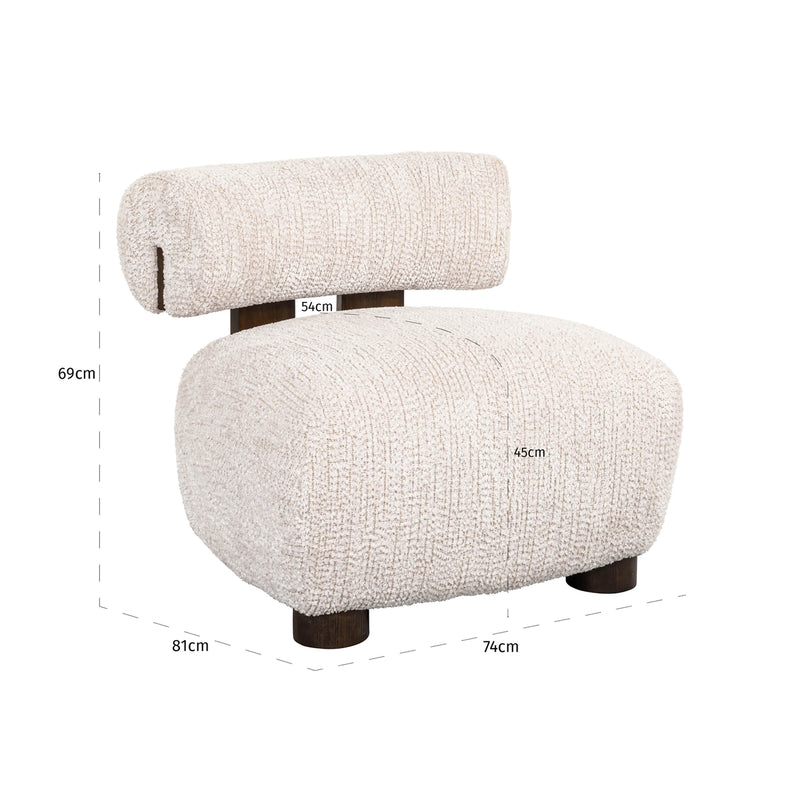 Lounge Stuhl Arabella lovely cream mit Baumwollbezug – Richmond