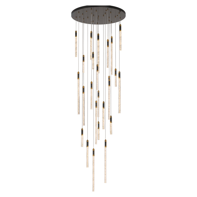 Richmond Pendelleuchte Crosley black/gold, 25-flammig, Ø120 cm